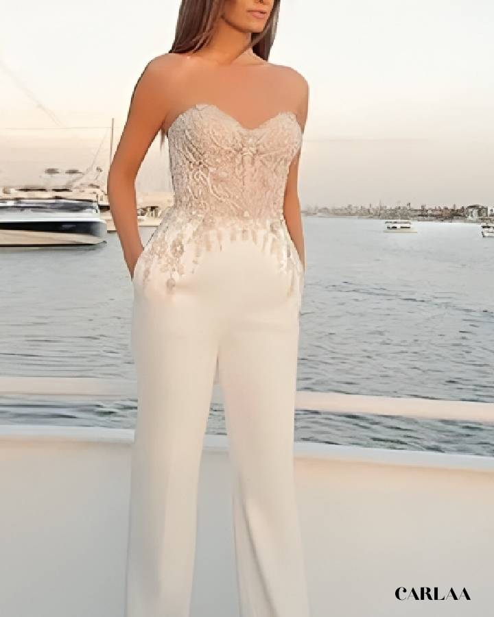 Combinaison bustier femme mariage