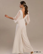 Combi pantalon fluide mariage