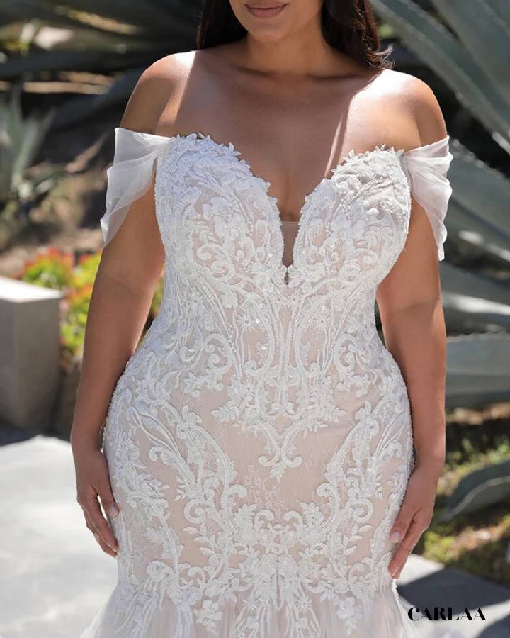 Plus size long dress for wedding