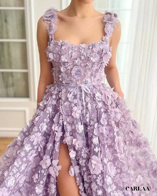 Robe longue violette femme