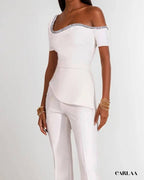 Combinaison blanche soiree femme