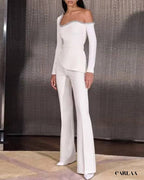 Combinaison blanche soiree femme
