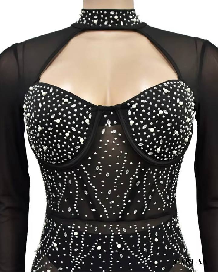 Combinaison pantalon soiree noire