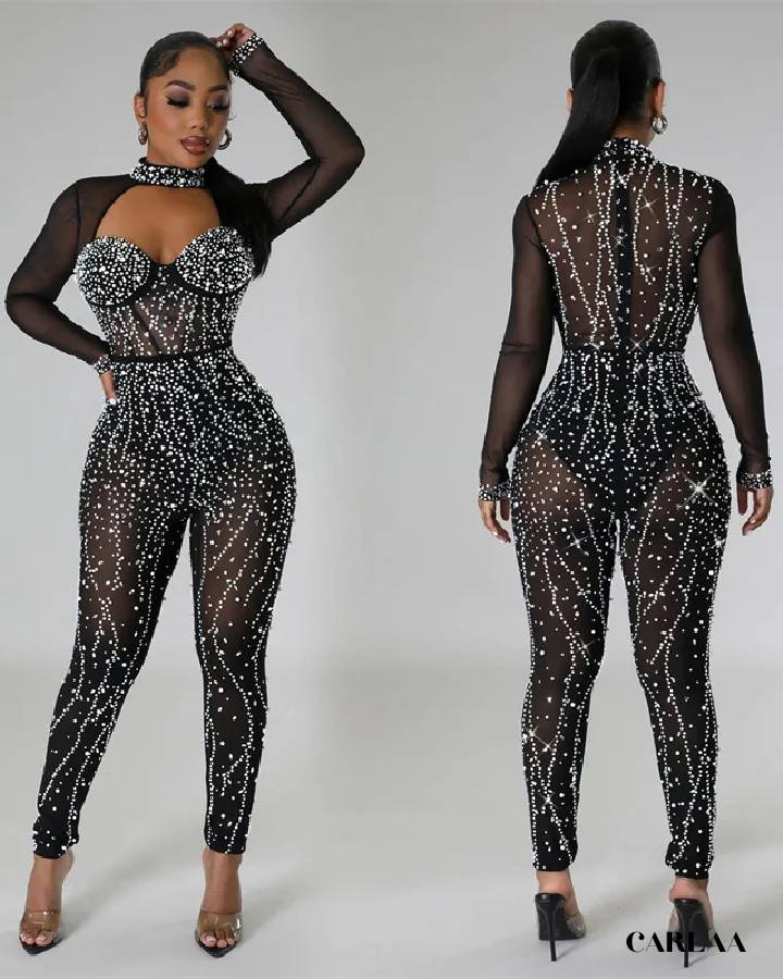 Combinaison pantalon soiree noire