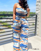 Combinaison pantalon imprimé femme