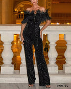 Combinaison sequin noir