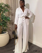 Combinaison blanche fluide femme