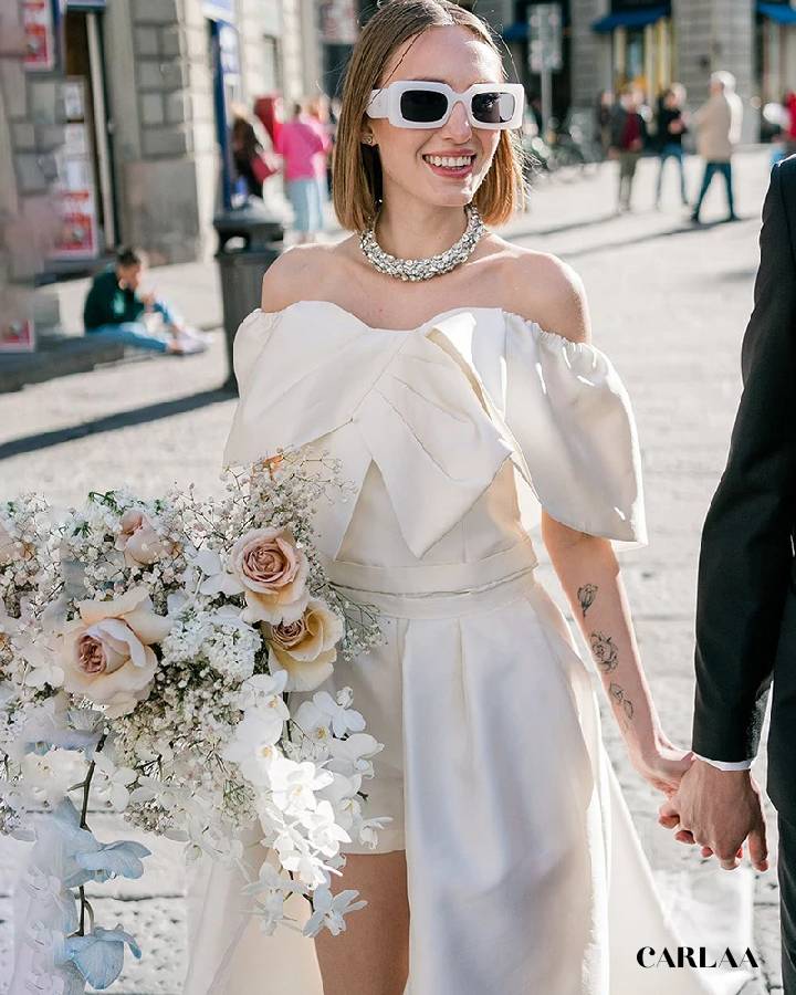 Combishort femme chic mariage