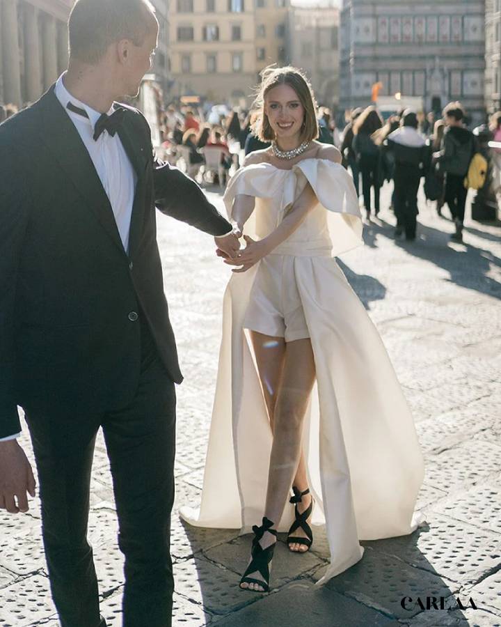 Combishort femme chic mariage