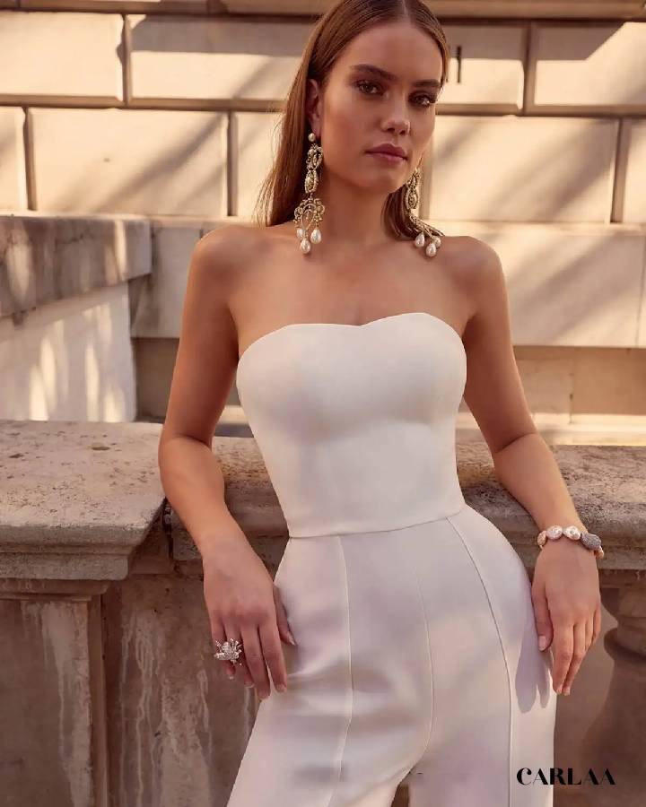 Combi pantalon mariage blanc