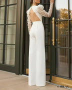 Combinaison femme chic mariage manche longue