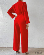 Women's dressy long-sleeved jumpsuit