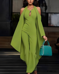 Women's green formal jumpsuit