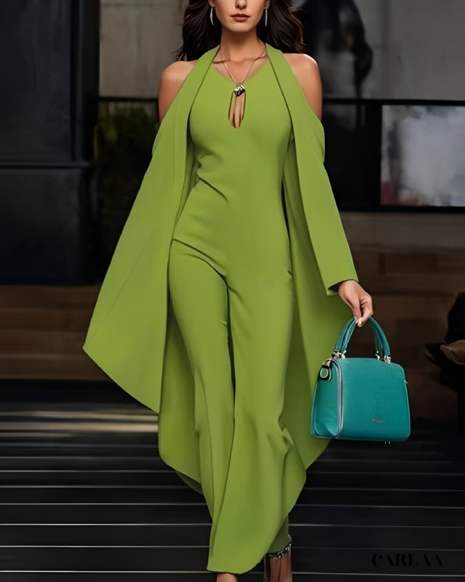 Women's green formal jumpsuit