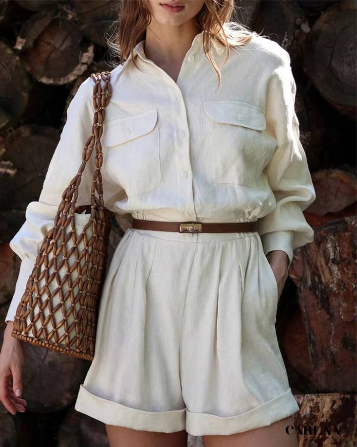 Combishort manche longue femme 