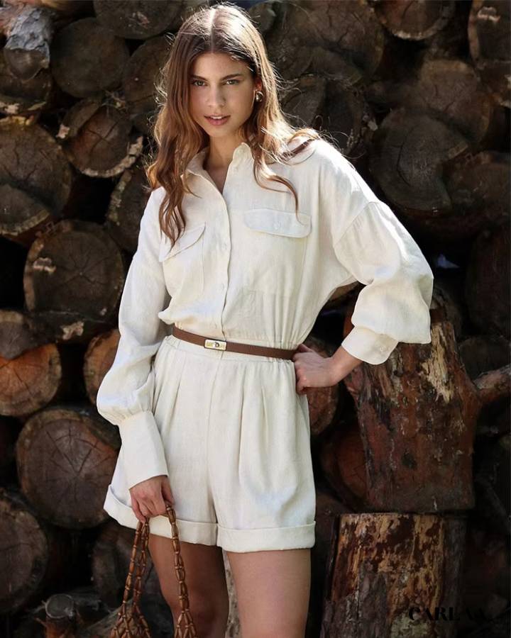Combishort manche longue femme 
