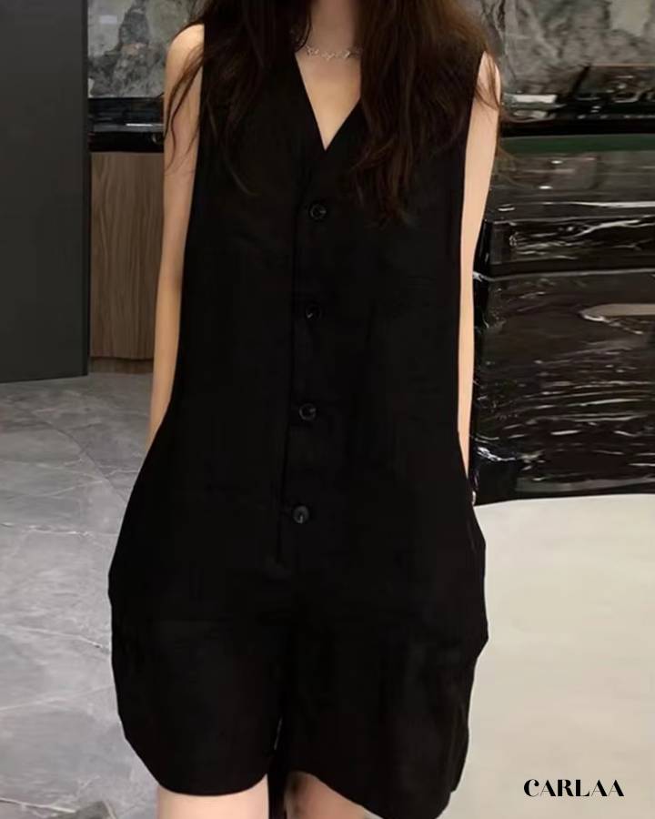 Combishort sans manche femme