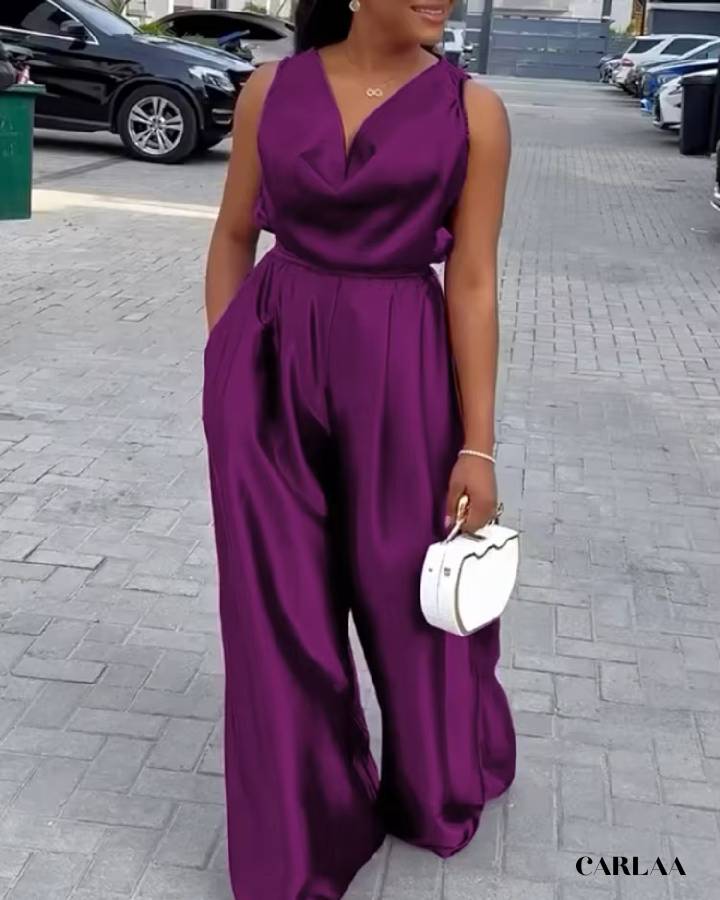 Combinaison pantalon femme violette