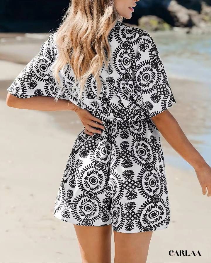 Combishort imprimé chic femme