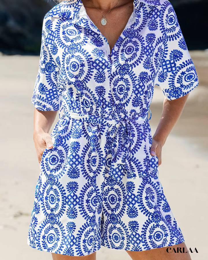 Combishort imprimé chic femme