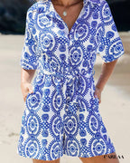 Combishort imprimé chic femme