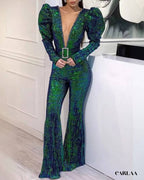Combinaison verte sequin