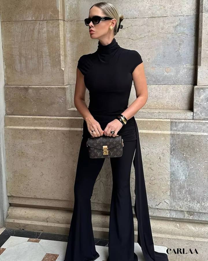 Jumpsuit with long cape
