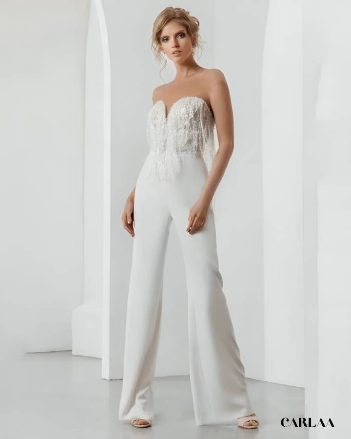 Combinaison pantalon bustier mariage