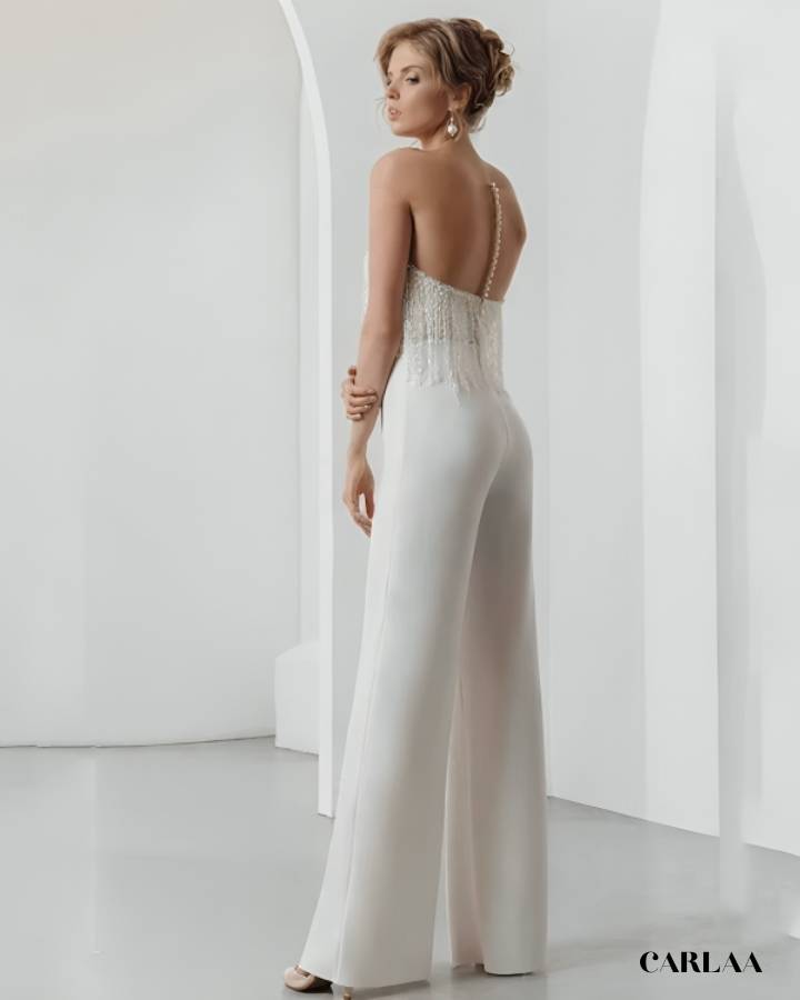 Combinaison pantalon bustier mariage