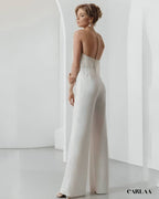 Combinaison pantalon bustier mariage