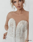 Combinaison pantalon bustier mariage