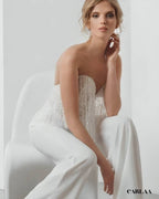 Combinaison pantalon bustier mariage