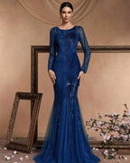 Robe de soirée longue pour mariage avec manche