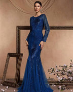 Robe de soirée longue pour mariage avec manche