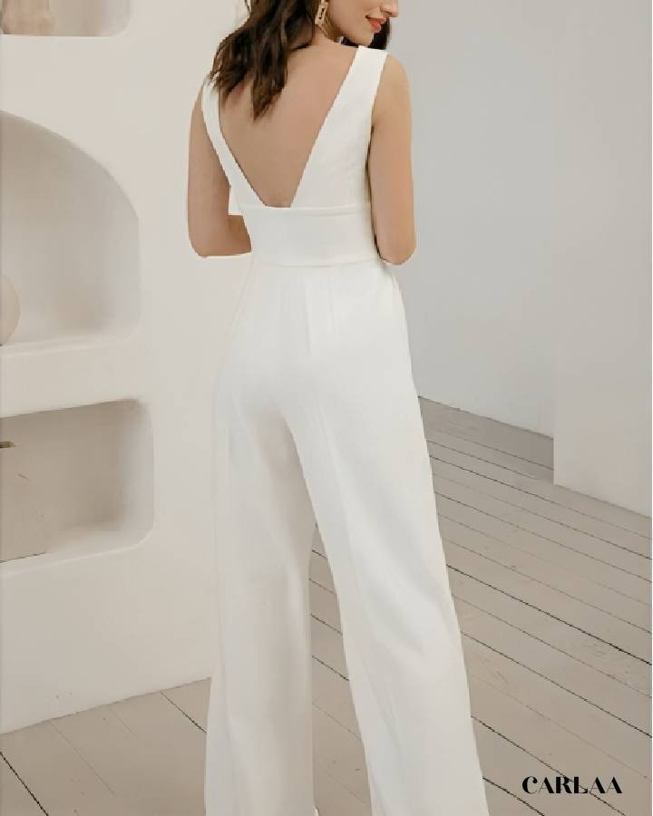 Combinaison blanche femme mariage civil