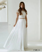 Crop top ensemble jupe et haut mariage