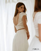Crop top ensemble jupe et haut mariage