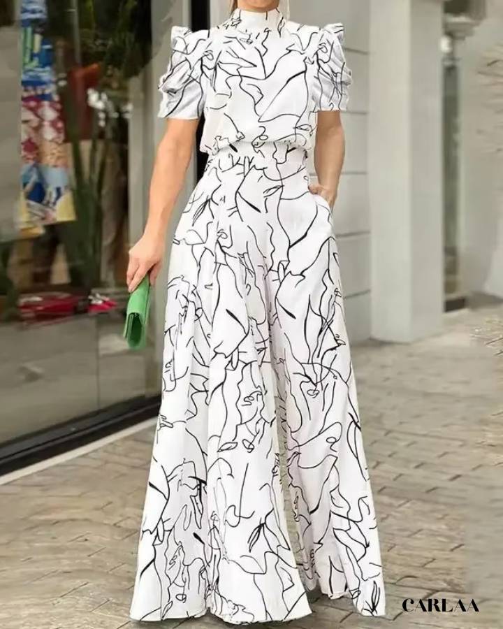 Women's puff-sleeve jumpsuit