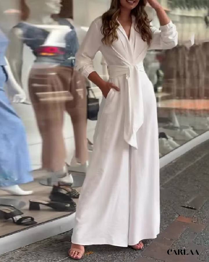 Combinaison pantalon blanche élégante