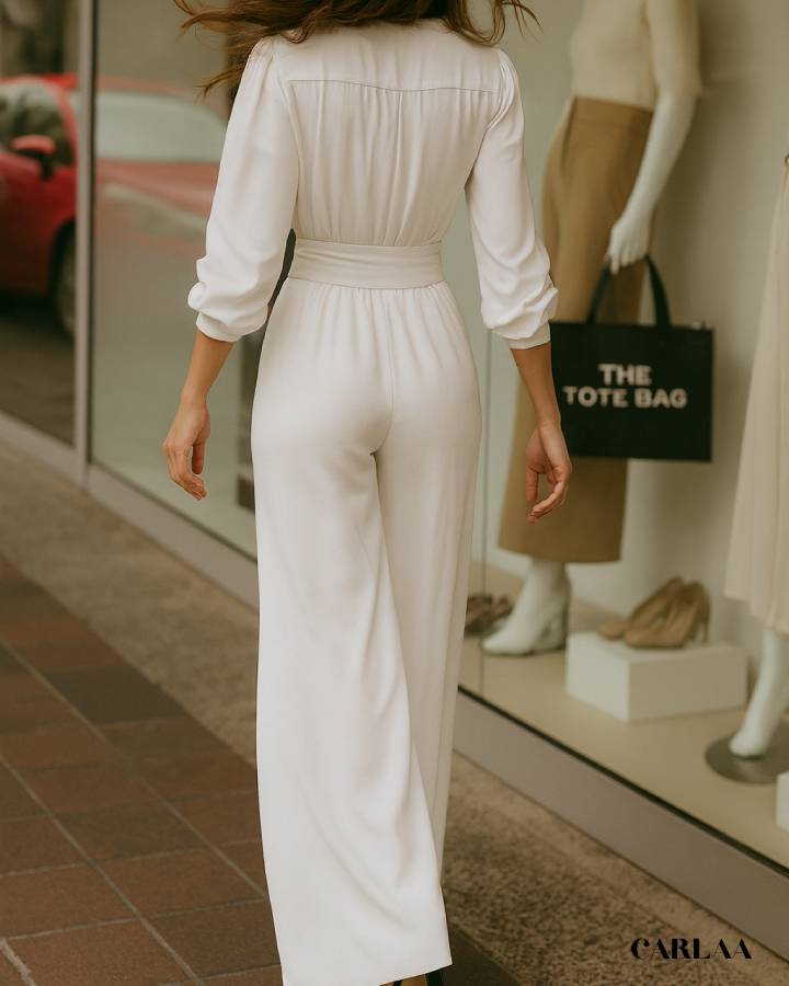 Combinaison pantalon blanche élégante