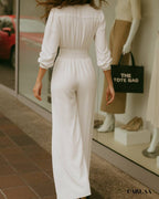 Combinaison pantalon blanche élégante