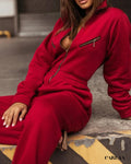 Combinaison Survetement Femme Rouge