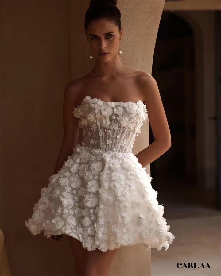 Robe mariage civil courte avec traine