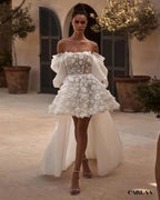 Robe mariage civil courte avec traine
