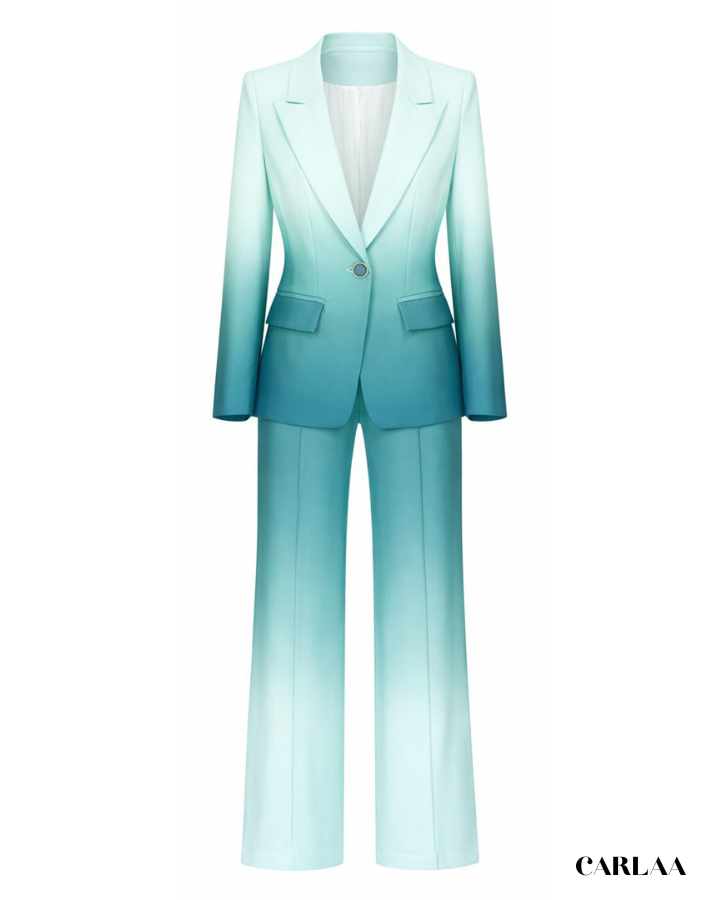 Tailleur pantalon femme vert mariage