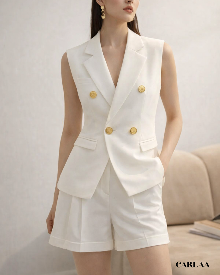Women's white short suit