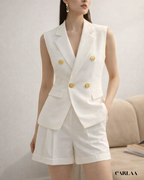 Women's white short suit