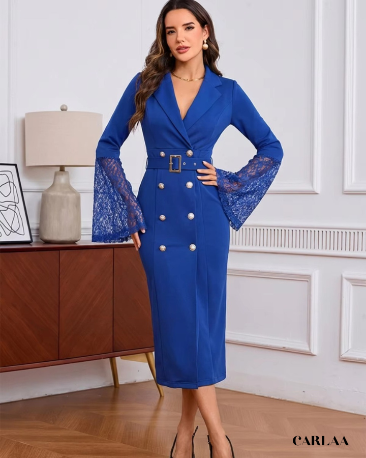 Robe tailleur manche longue dentelle