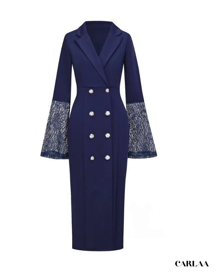Robe tailleur manche longue dentelle