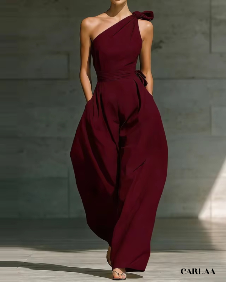 Asymmetric long jumpsuit